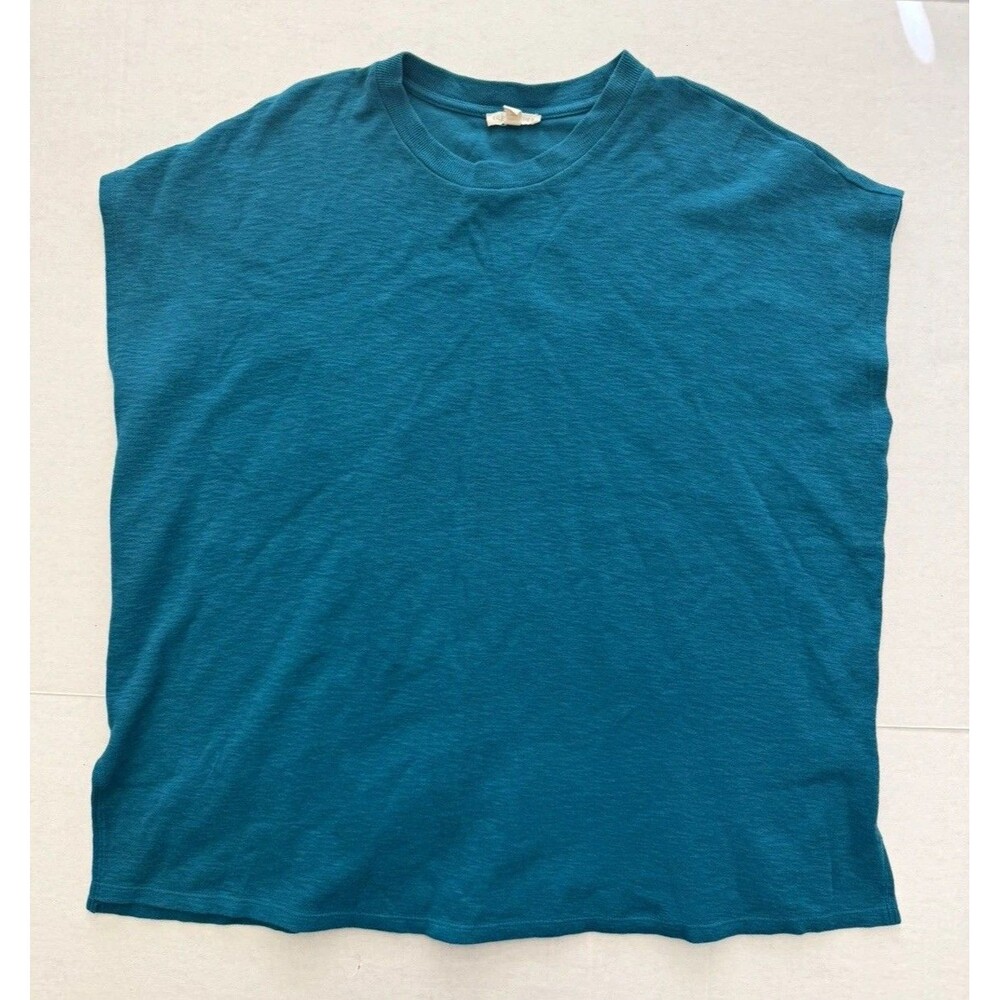Eileen Fisher XL Peruvian Organic Cotton Cord Crew Neck Box Top Lagenlook